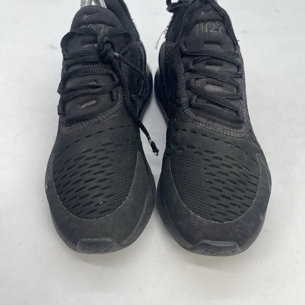 Nike Air Max 270 Triple Black Shoes Womens 7.5 Trainers Lace Up Running Casual